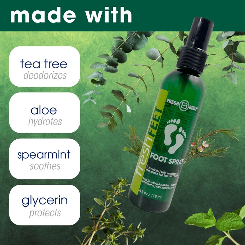 Fresh Body FB Fresh Feet Odor Fighting Spray with Essential Oils for Feet & Shoes, 4 Ounce Spray Bottle (2 Pack) - Image 4